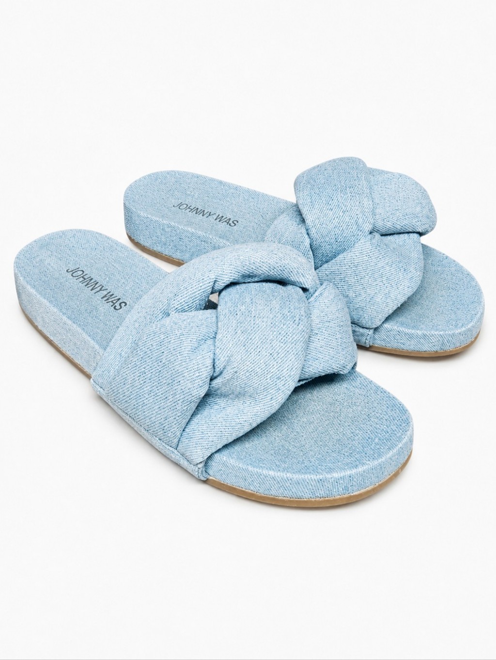 Johnny Was | Light Blue Denim Knotted Slide Sandals Us 7